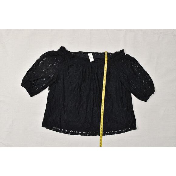 Lane Bryant Black Lace Off Shoulder Top Blouse Plus Size 26/28 Nylon NEW - Picture 3 of 8